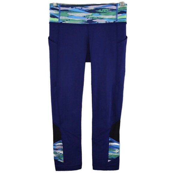 lululemon Pace Rival Crop *23" Size 4 in Hero Blue & Seven Wonders Multi - Picture 1 of 4